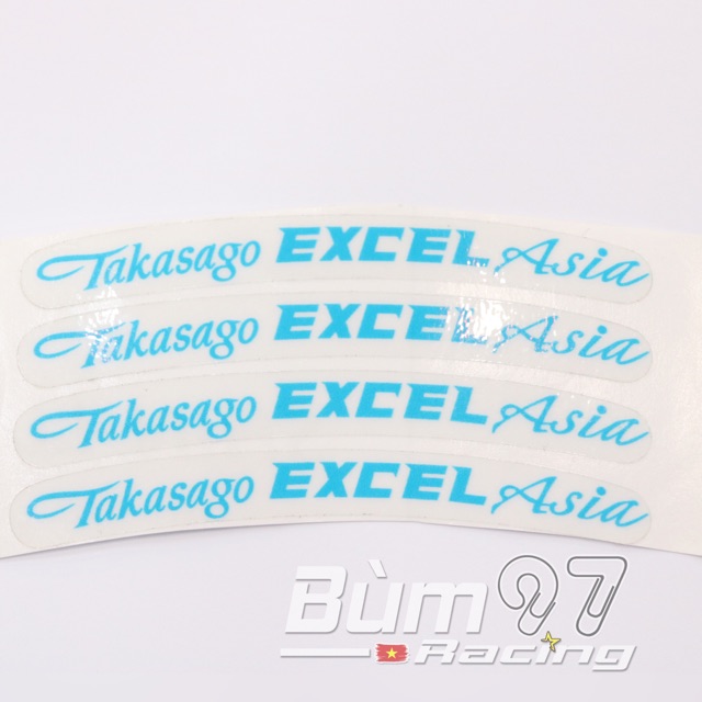Vỉ tem Excel Asia dán niềng chữ xanh