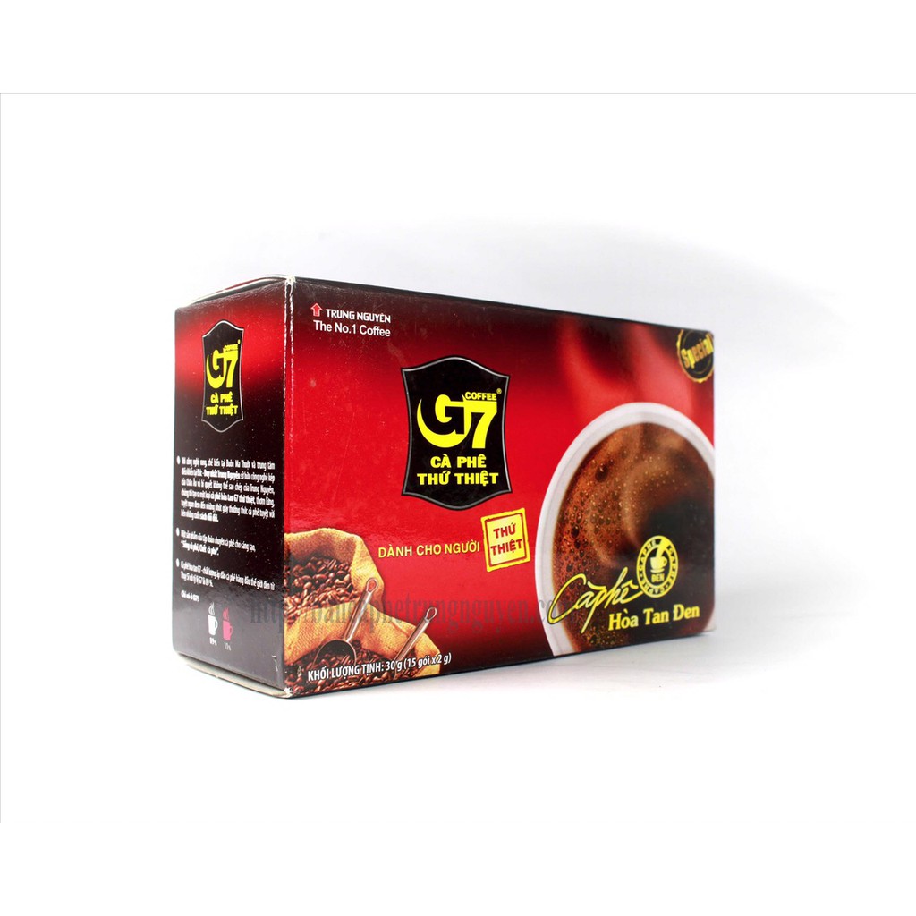 Cafe G7 hòa tan đen không đường hộp 30g