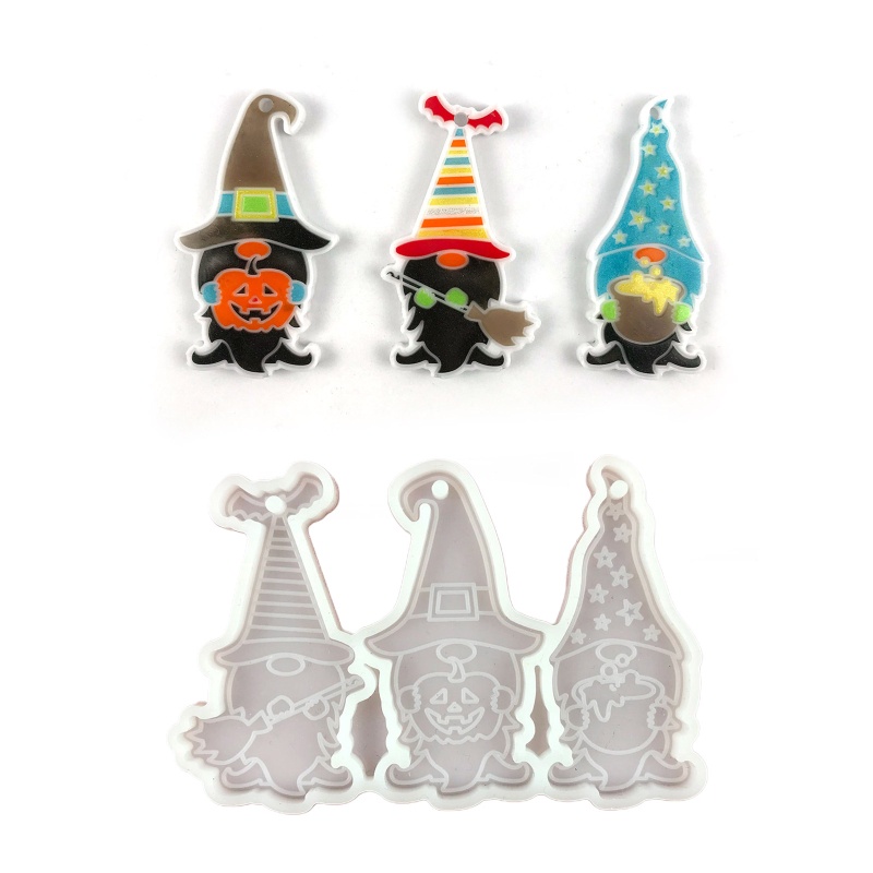 San * Khuôn Silicon Làm Móc Khóa Bằng Resin Epoxy Hình Quả Bí Ngô Phục Sinh DIY M