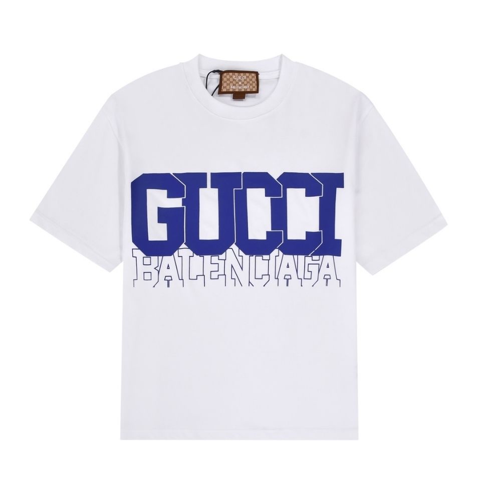 Áo Thun Ngắn Tay In logo Thương Hiệu Gucci Và Thẻ 002 Thời Trang Thường Ngày Cho Nam Và Nữ