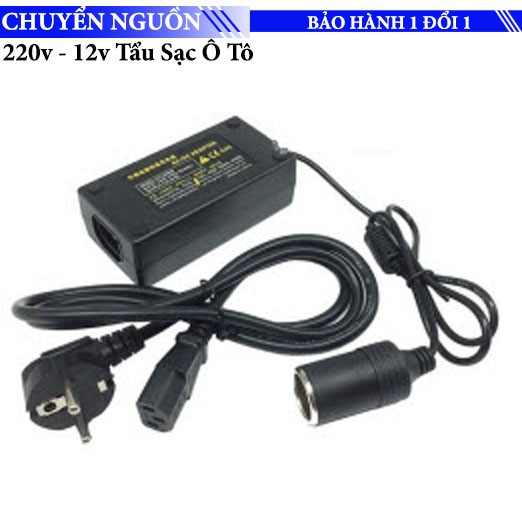 Bộ chuyển nguồn 220V ra 12V tẩu sạc ô tô