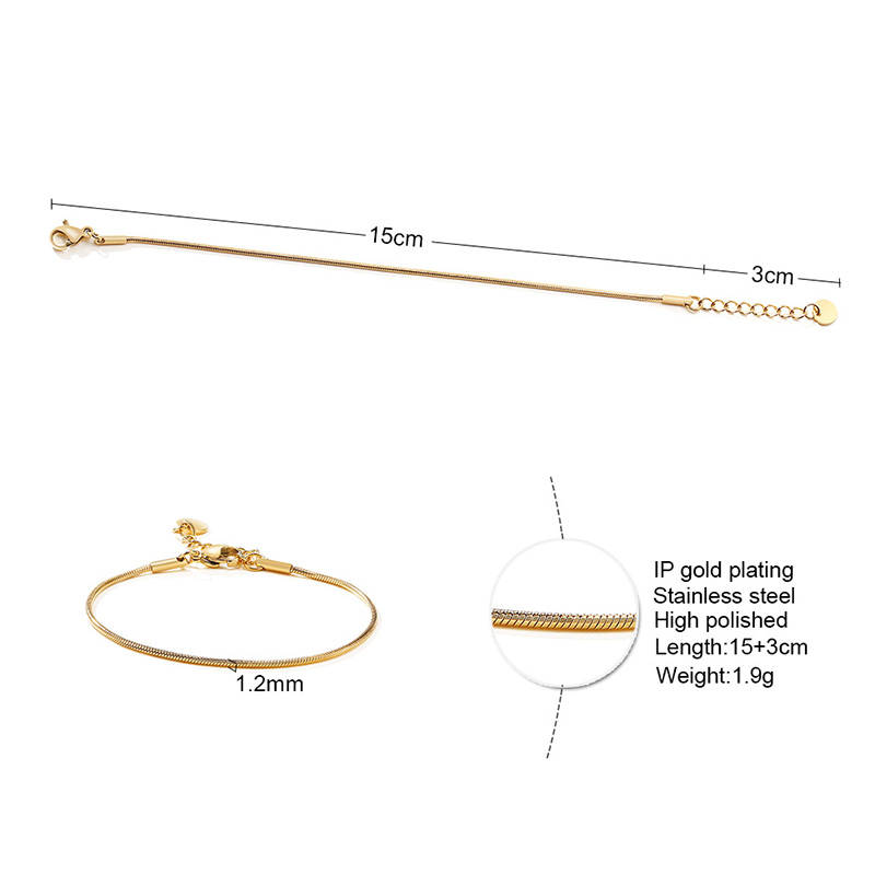 Vnox Vòng tay dạng mắt xích 1.2mm quý phái dành cho phái đẹp