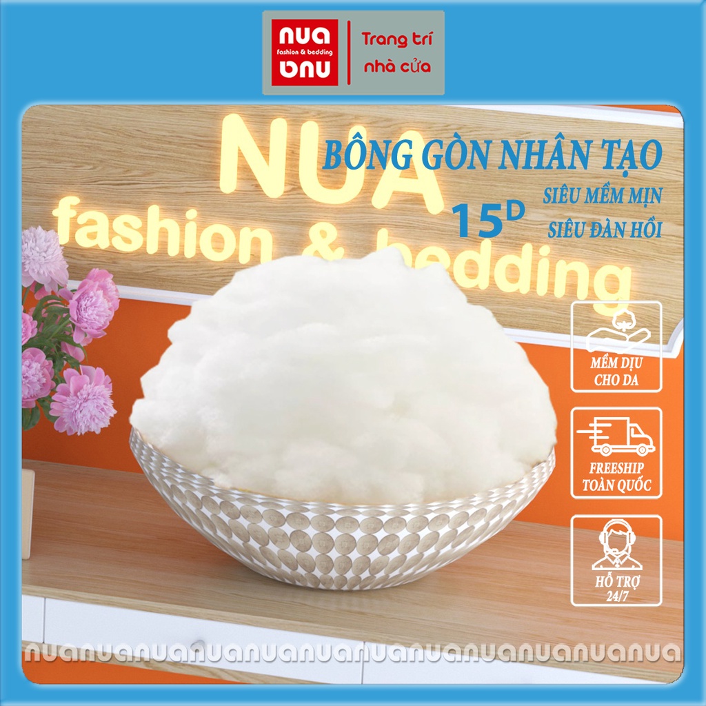 Bông Nhồi Gối, Bông Gòn Nhồi Thú, Bổ Sung Thêm Cho Ruột Gối Nằm Gối Ôm Sợi Nhân Tạo 3 Chiều 15D Trang Trí Decor