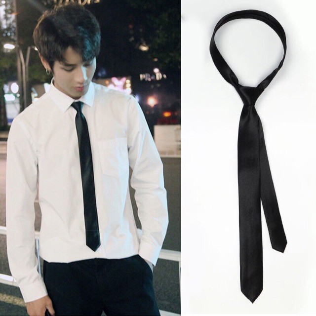Cà vạt bản nhỏ 5cm chất liệu lụa phi bóng giá rẻ (Cà vạt tự thắt phong cách Hàn Quốc) - AdamZone