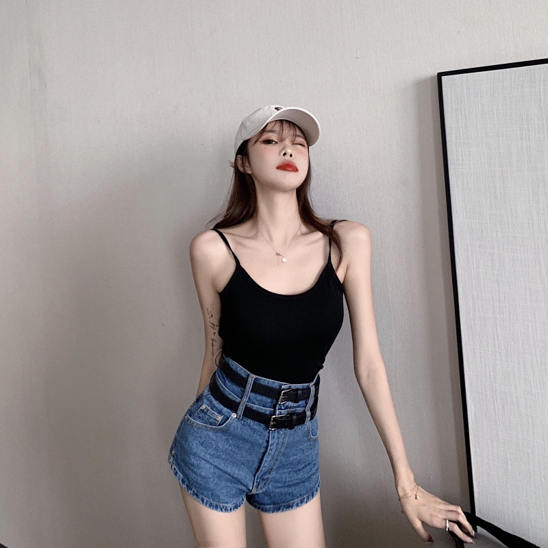 Quần Short Denim Lưng Cao Thời Trang Mùa Hè Quyến Rũ Cho Nữ