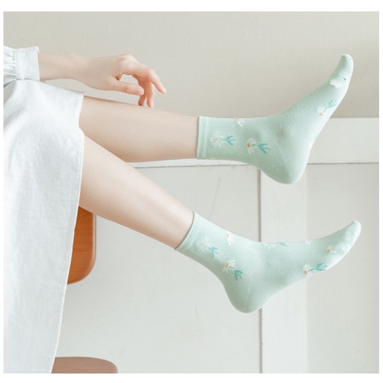 T13 - Tất Lolita Nữ Cổ Cao Chất Liệu Cotton