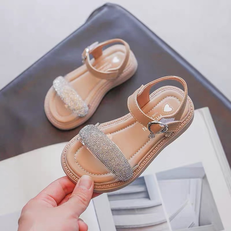 Dép sandal cho bé gái đính đá lấp lánh hàng Quảng Châu cao cấp cho bé từ 1 đến 12 tuổi