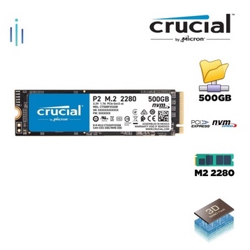 SSD Crucial P2 500GB NVMe PCIe Gen 3x4 M.2 2280