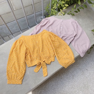 ÁO CROP CỘT NƠ LƯNG (KÈM HÌNH THẬT)
