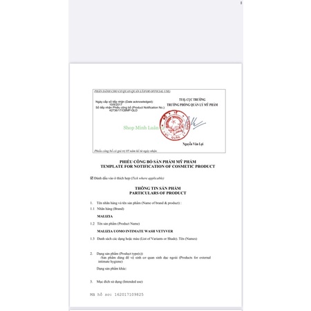 Dung dịch vệ sinh nam Malizia Vetyver Uomo