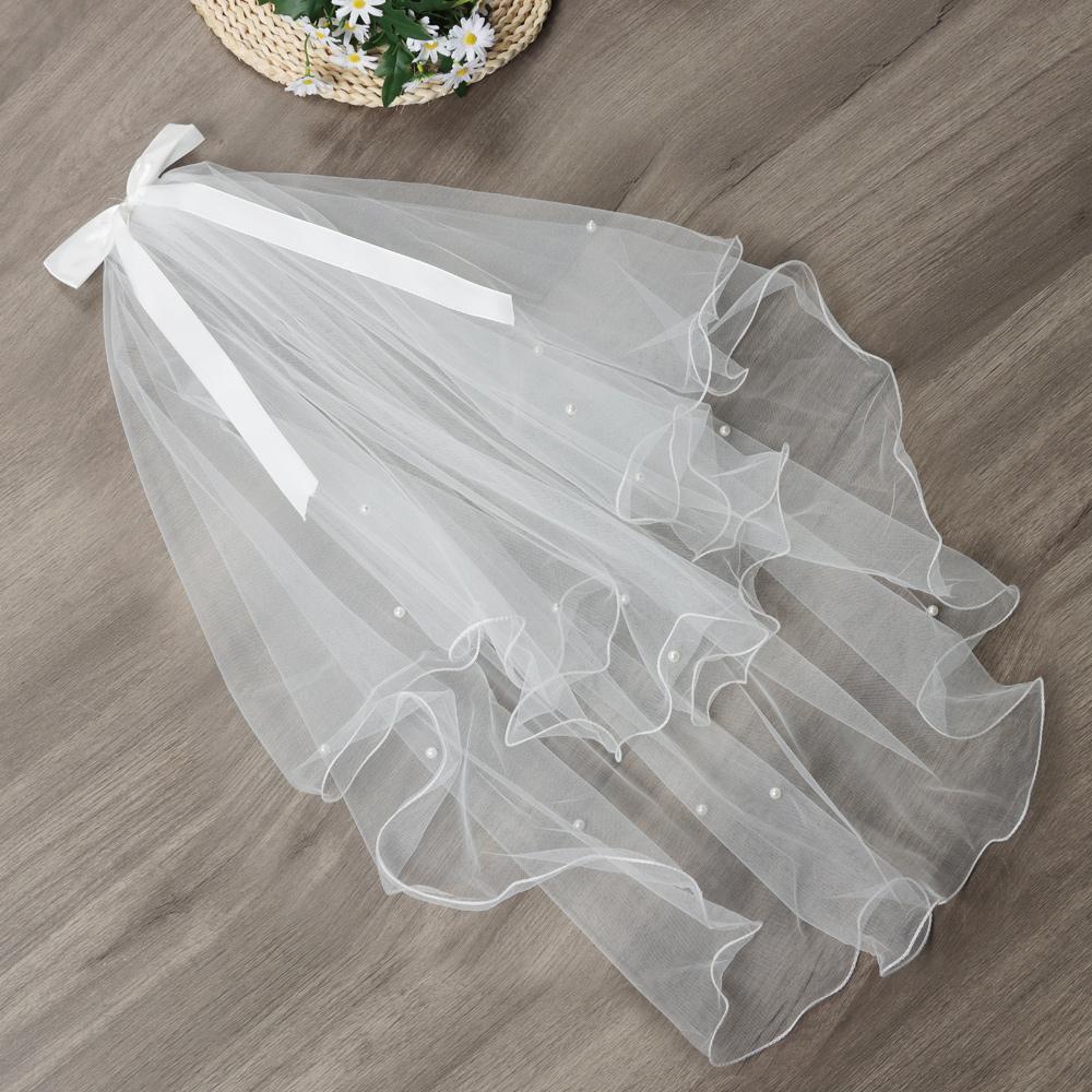 MOILYVN Mạng Che Mặt Cô Dâu Hai Lớp Thanh Lịch