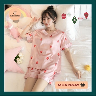 Set đồ lụa mặc nhà - bộ pijama lụa cao cấp cho nữ