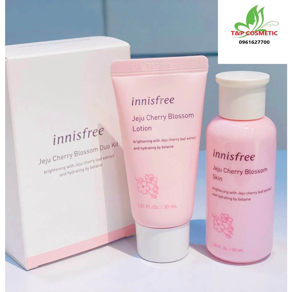 (Hàng có sẵn) Set Dưỡng 2 Món Innisfree Jeju Cherry Blossom Duo Kit