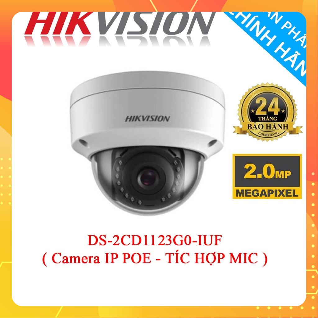 Camera IP POE HIKVISION 2.0MP [ TÍC HỢP MIC ] DS-2CD1123G0-IUF - Hàng Chính Hãng
