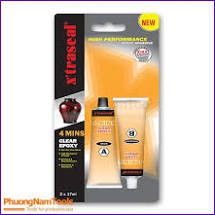 Keo dán đa năng X'traseal Epoxy 4 phút (Keo AB không màu, khi trộn 2 thành phần ra màu trong suốt)