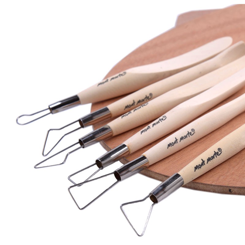 [Hỏa Tốc HCM] Bộ Dụng Cụ 6 Món Làm Đất Sét Mont Marte - Single End Tools 6pc - MMSP0004