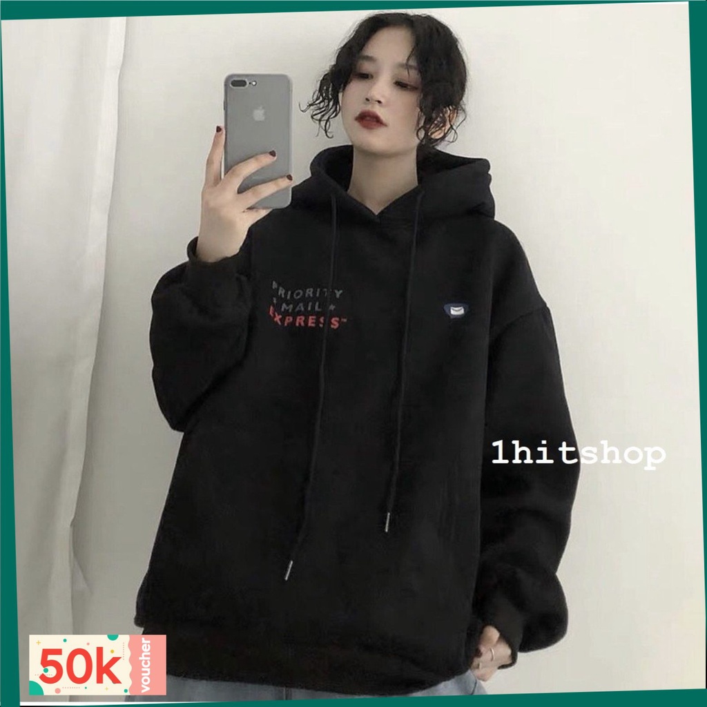 Áo Sweater Form Rộng Unisex Tay Bồng Nam Nữ Lá thư Mess Fashionteenz, Áo Hoodie Chất Nỉ đẹp Dày dặn