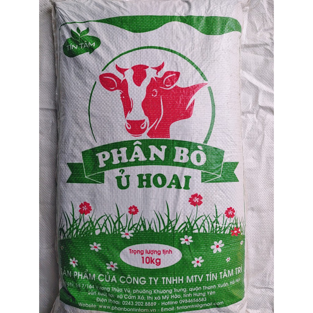 phân bò ủ hoai 10kg - phân bón cho cây rau, cây hoa, cây cảnh, cây ăn quả hiệu Tín Tâm