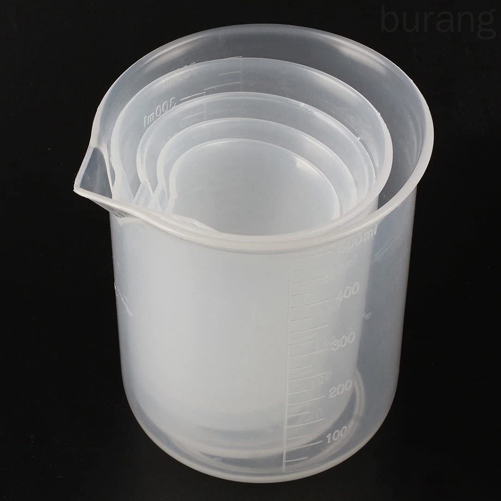 Set 5 cốc đo lường dung dịch bằng nhựa an toàn tiện dụng cho phòng thí nghiệm