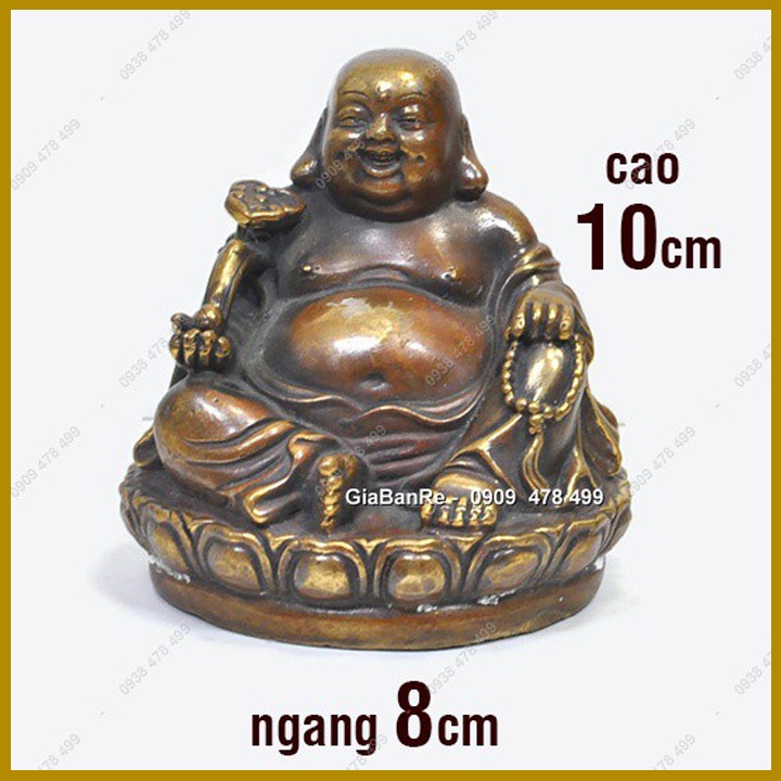 TƯỢNG ĐỒNG ĐỨC KHỐI GiẢ CỖ - DI LẠC NGỒI CẦM GẬY NHƯ Ý -  6946