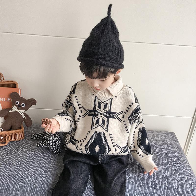 Áo Sweater Dệt Kim Thời Trang Mùa Đông Cho Bé Trai