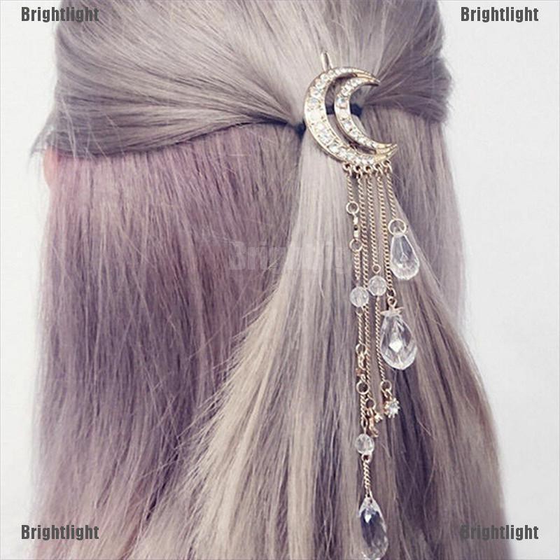 Kẹp TóC HìNh MặT Trăng ĐíNh Kim Cương Giả ThờI Trang Cho Nữ