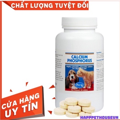 Canxi Mĩ cho thú cưng chó mèo Calcium Phosphorus Petag 50 viên