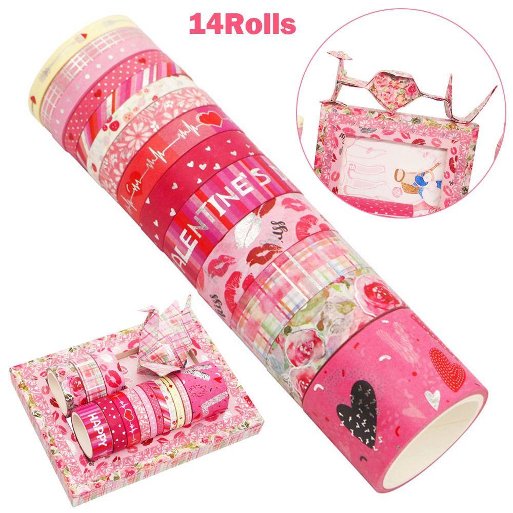 CHOOKEY Băng Keo Dán Trang Trí 14 Cuộn Cho Ngày Valentine