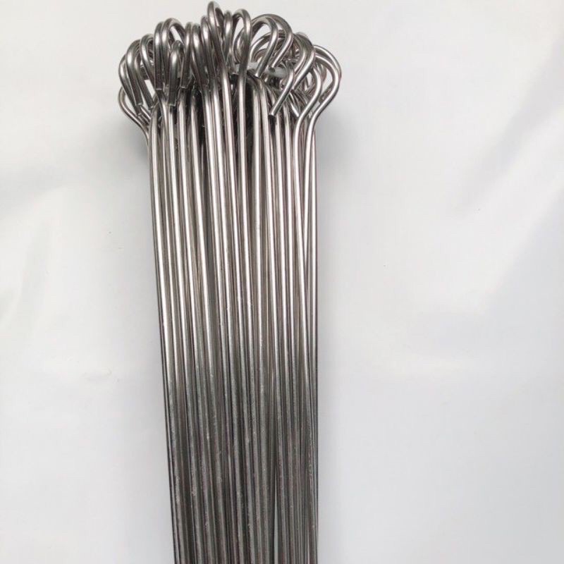 Bộ 10 que xiên nướng thịt inox dài 60cm phi 4