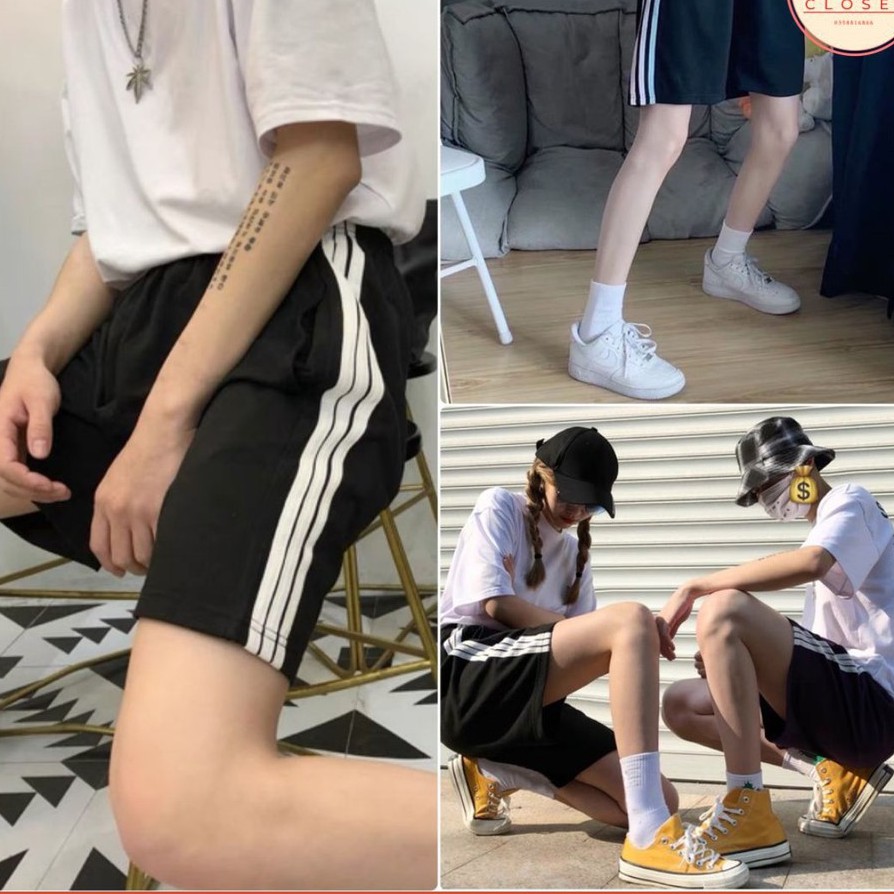 Quần Short ba sọc nữ - Quần Đùi Mặc Nhà Dáng Rộng 3 sọc rộng Ulzzang Siêu Hot | BigBuy360 - bigbuy360.vn