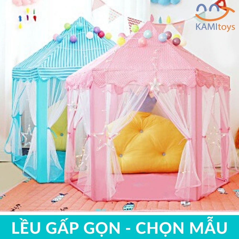 Lều công chúa cho bé gái Khung kim loại lắp ráp (Kiểu lâu đài) nhà bóng gấp gọn trong nhà và ngoài trời mã 50125