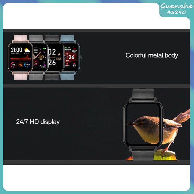 【GZ】 Smart Watch Built-in Battery Temperature Heart Rate Blood Pressure Blood Oxygen Sleep Monitoring Music Control Smart Bracelet