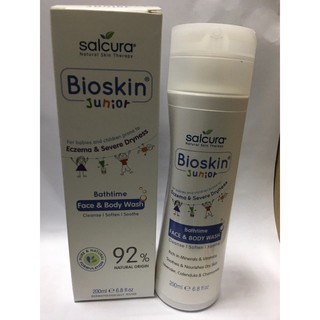 BIOSKIN JUNIOR BATHTIME FACE & BODY WASH 200ML - SỮA RỬA MẶT VÀ TẮM TOÀN THÂN CHO TRẺ EM
