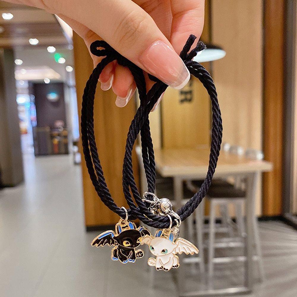 Vòng Tay Dây Thừng Mặt Hình Quỷ Hoạt Hình Dễ Thương Thanh Lịch Dành Cho Nam Nữ