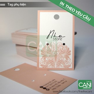 500c Thẻ treo Hoa tai (Size Nhỏ) Tag treo Bông tai Phụ kiện Khuyên tai Trang sức Tag giấy Mác giấy In theo yêu cầu