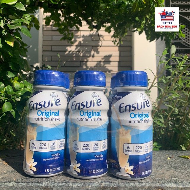 [Mã 159FMCGSALE giảm 8% đơn 500K] [Combo 6 chai] Sữa ENSURE MỸ 237ml hương VANILLA