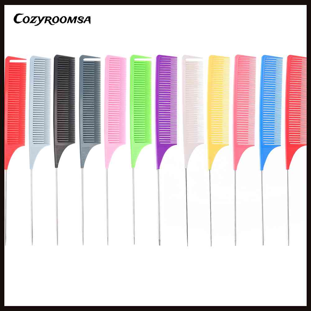 Lược Nhựa Nhuộm Tóc Có Đuôi Lông Kim Loại Mịn