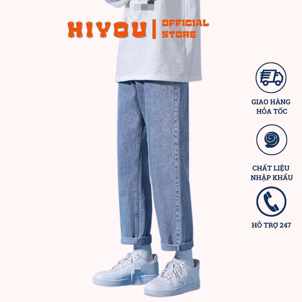 Quần jean Baggy ống suông, rộng nam, nữ TR01 hottrend hàn quốc 2021