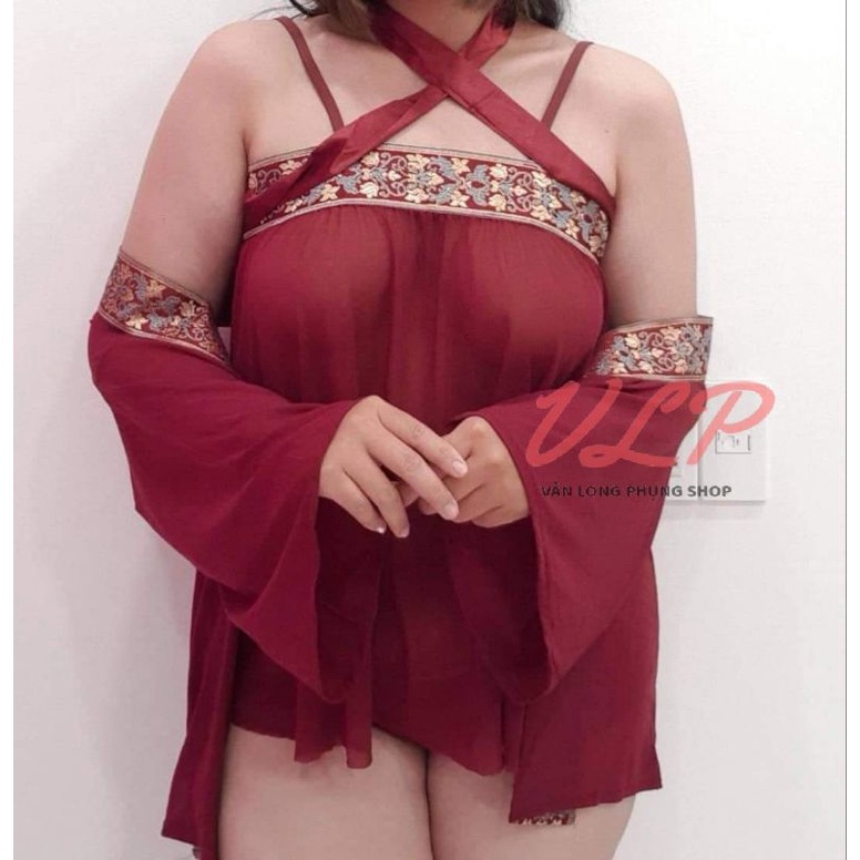 _DN83_bộ cosplay váy ngủ kèm choàng phong cách trung hoa sexy