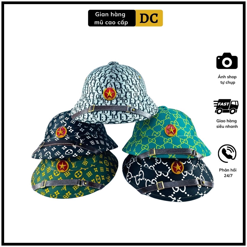 Mũ cối đi biển nón cối nam hoạ tiết độc lạ chống nước chịu va đập tốt DC989