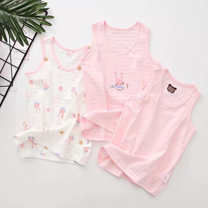 Set 3 áo ba lỗ cotton tre xuất nhật cho bé