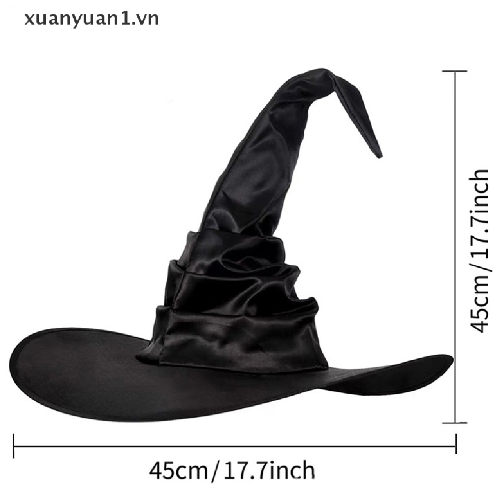 Nón Phù Thủy Màu Đen Hóa Trang Halloween Cho Nam Và Nữ