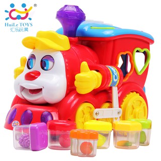 Tàu hỏa thông minh Huile Toys BBM (di chuyển, phát nhạc, âm thanh, thả khối , phím đàn ...)