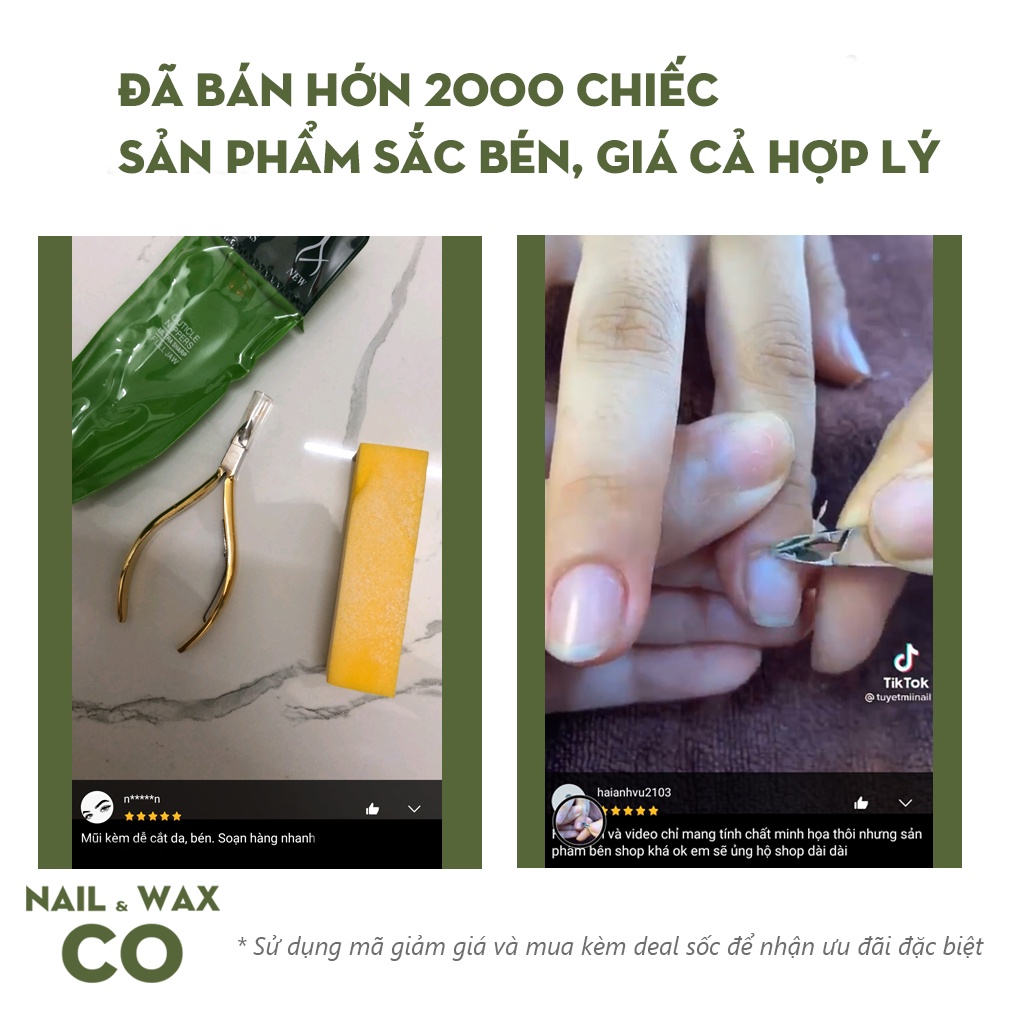 Kềm nhặt da chính hãng , kìm nhặt da chết NAIL WAX &amp; CO màu vàng