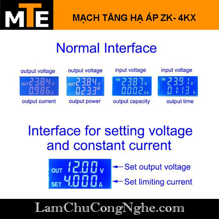 Mạch tăng áp hạ áp buck boost Tự Điều Chỉnh 0.5-30V 4A ZK-4KX