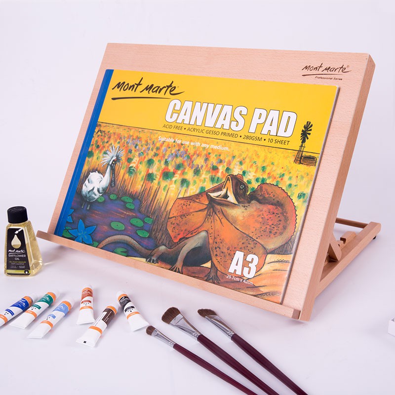 Tập Giấy Vẽ Màu Acrylic,Sơn Dầu, Canvas Pad 10 Tờ Toan, 280Gsm - Canvas Pad Mont Marte A5/A4/A3