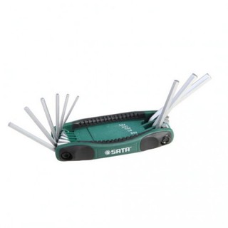 Bộ lục giác gập 8 chi tiết - hệ in Chất liệu: thép crom Sata 09122