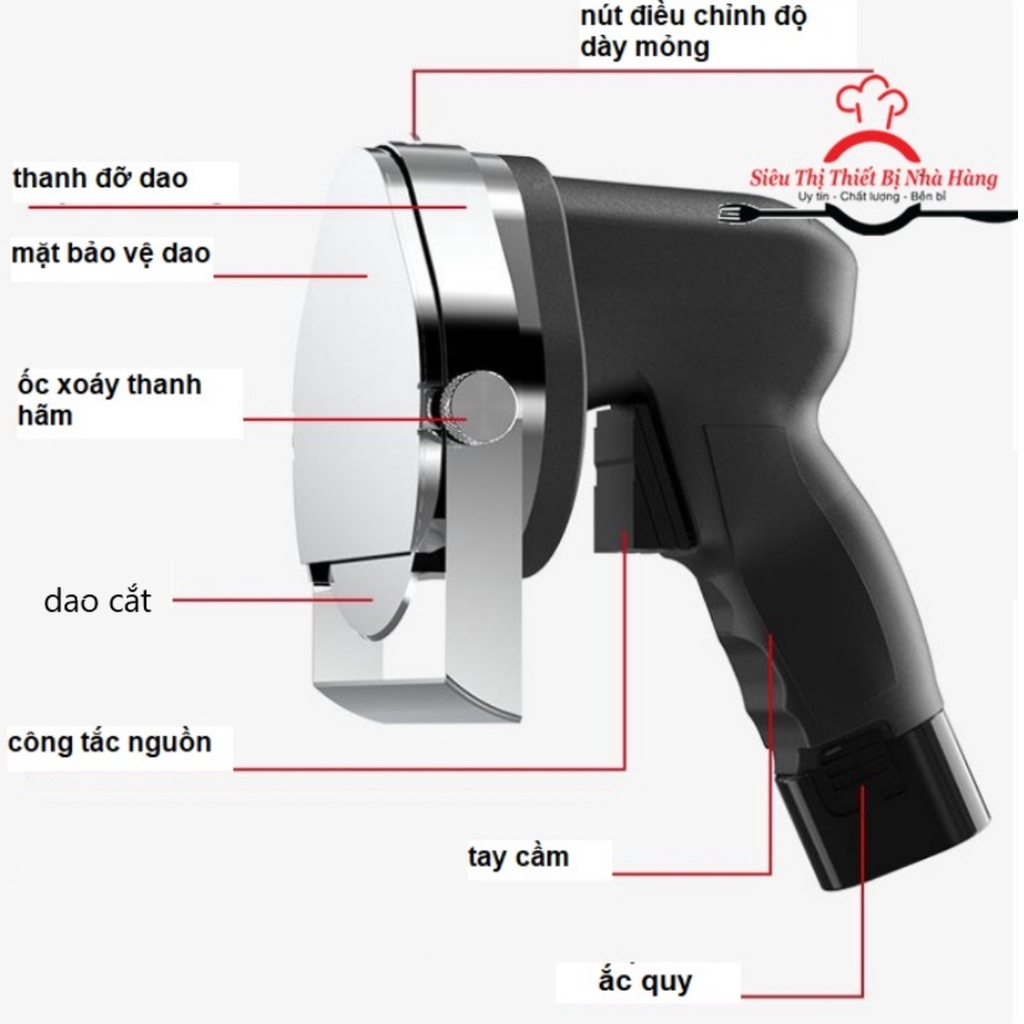 Máy cắt thịt Doner Kebab, Máy thái thịt KS100B không dây