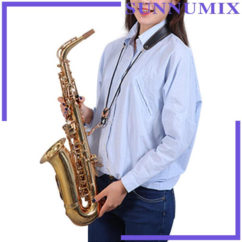 Dây Da Đeo Kèn Saxophone Có Đệm Móc Kim Loại Chuyên Dụng