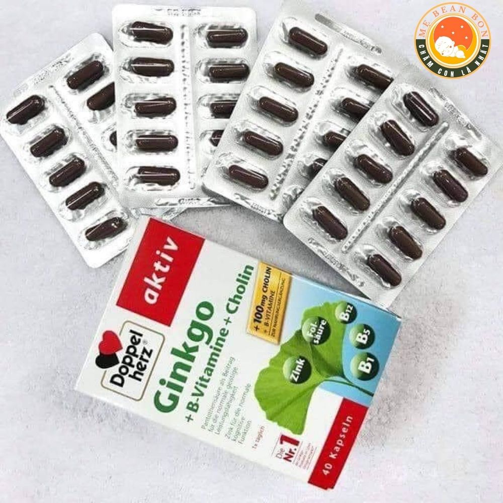 viên uống Bổ Não Doppelherz Aktiv Ginkgo + Vitamin B + Cholin 40 viên của Đức tăng cường trí nhớ, khả năng tập trung